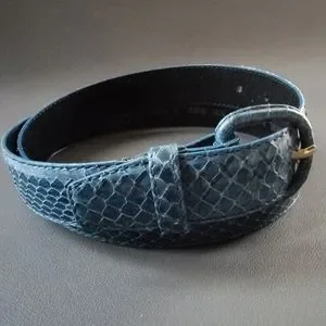 Honors | Accessories | Vintage Genuine Snake Skin Blue Belt  display picture 1
